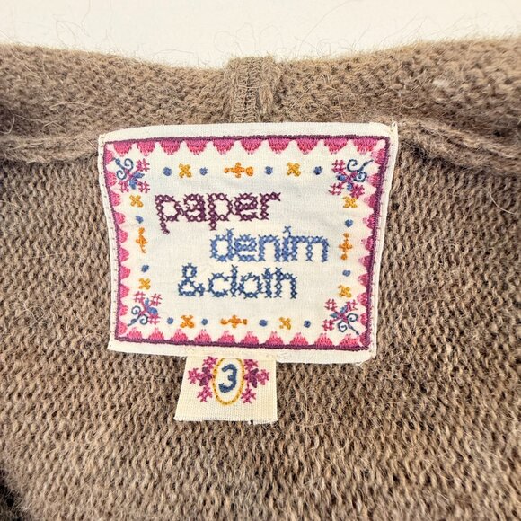 NWT Paper Denim & Cloth Merino Wool, Mohair and Alpaca Blend Hooded Poncho - Picture 4 of 11